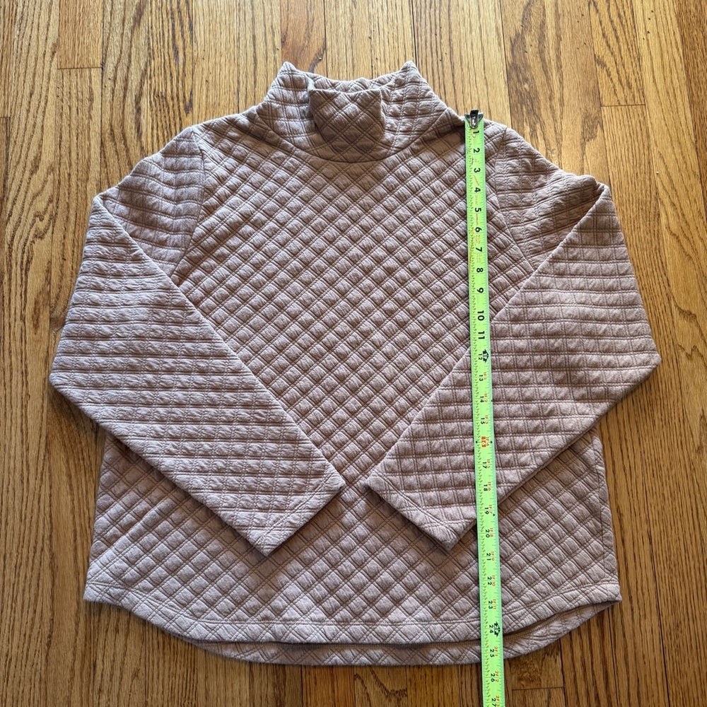 J. Crew Women's Quilted Camel Pullover Sweatshirt - size large - Picture 3 of 11